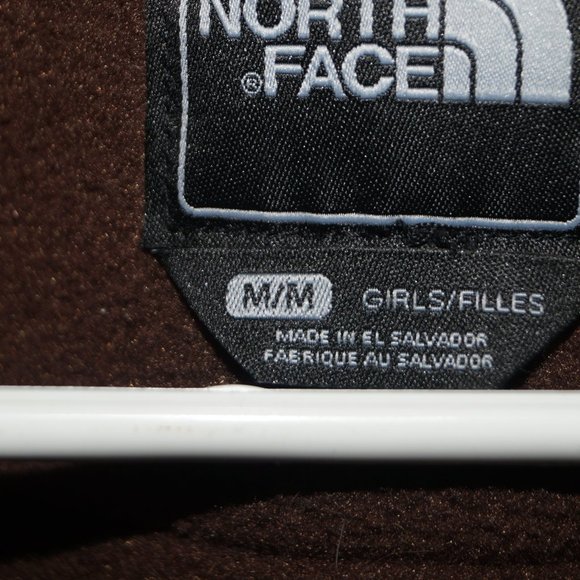 The North Face Full Zip Fleece Jacket Polartec Coat Brown Girls Medium - Picture 5 of 5